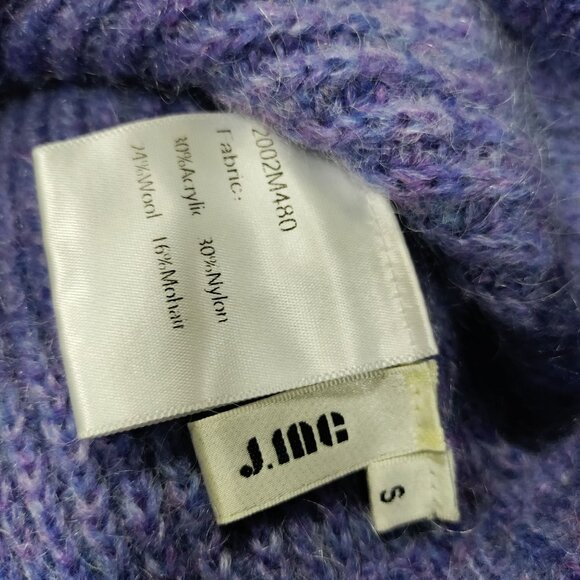 J. Inc Purple Wool Blend Knit V-Neck Button Front Cropped Cardigan Sweater Small - Picture 6 of 10